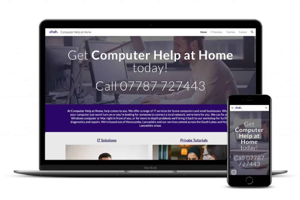 Computer Help at Home Website Mockup