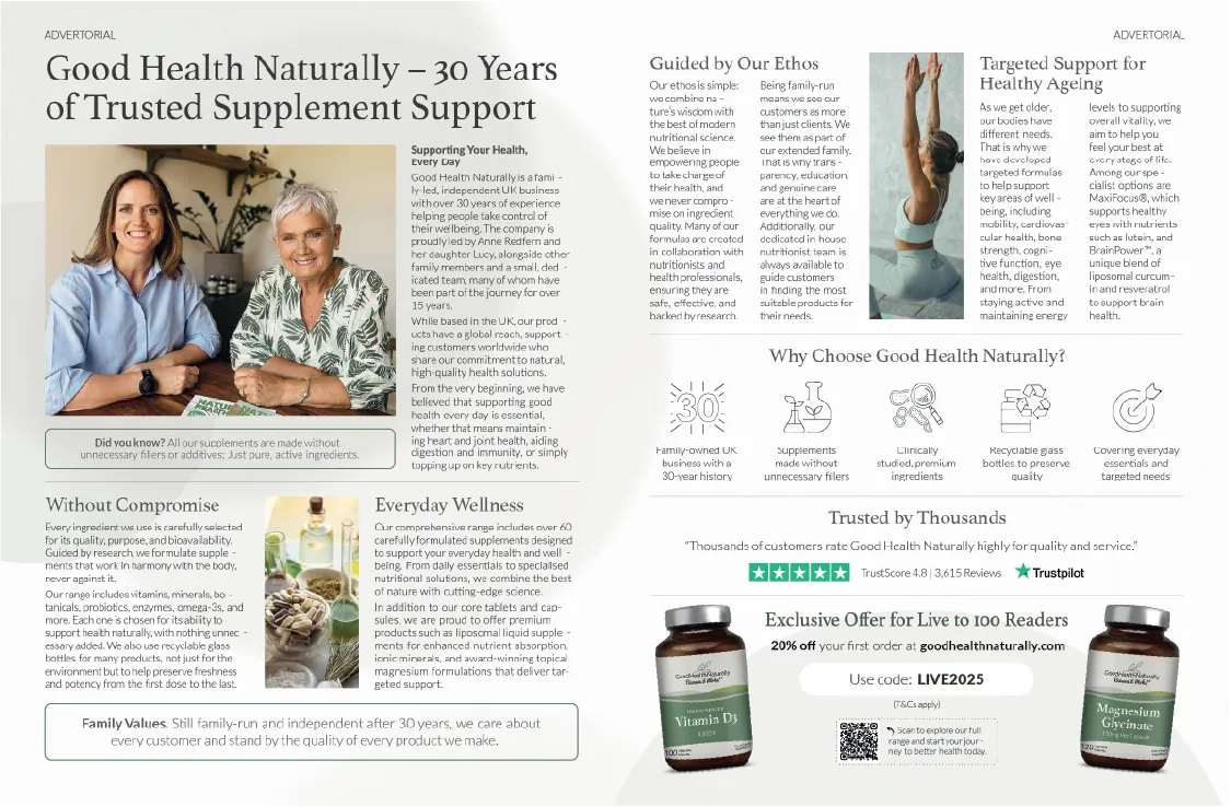 Good Health Naturally Live to 100 Advertorial