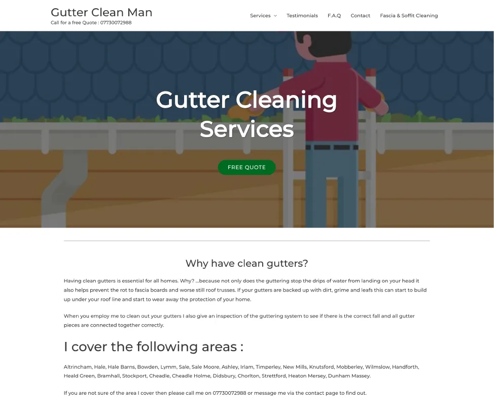 Gutter Clean Man Old Website