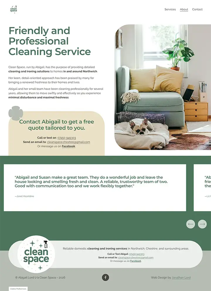 Clean Space About Page
